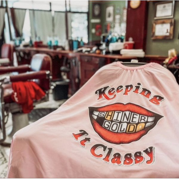 Пеньюар Shiner Gold Pink Barber Cape - Keeping It Classy
