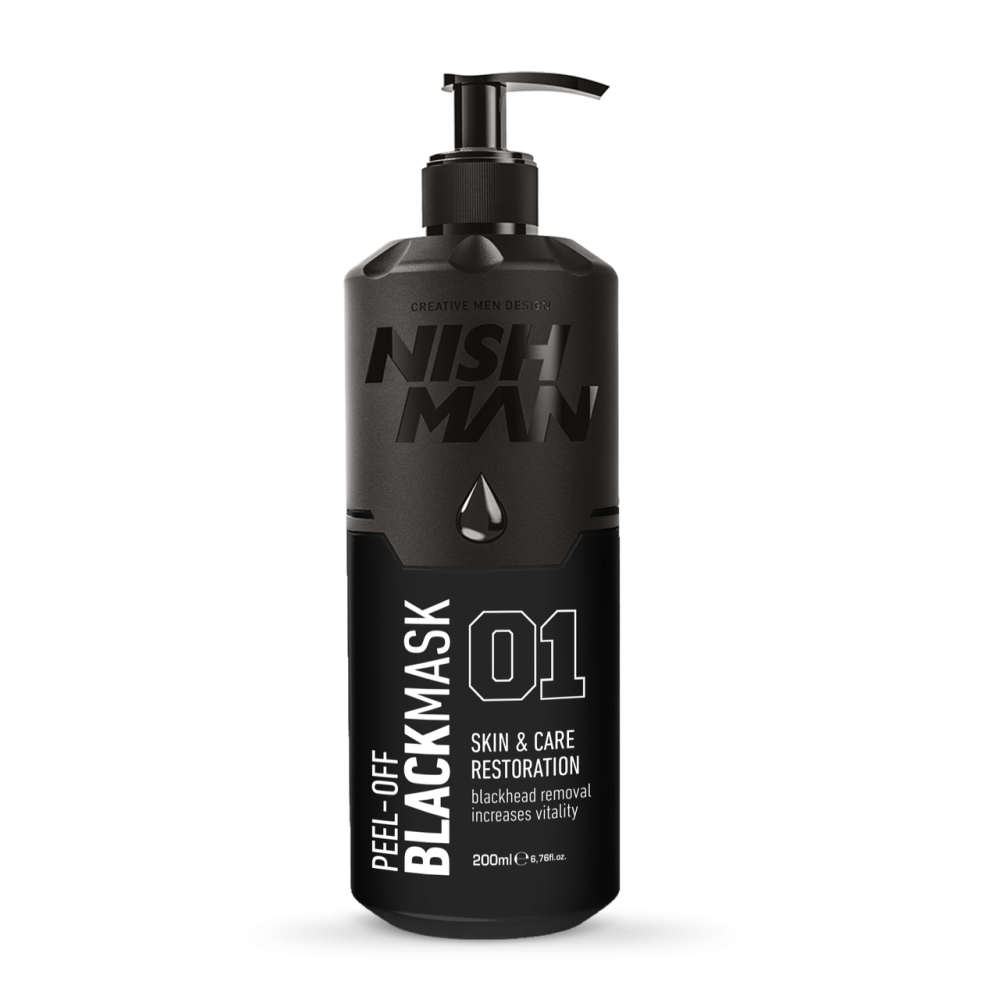 Чорна маска для обличчя Nishman Pell-Off Black Mask з дозатором 200 мл