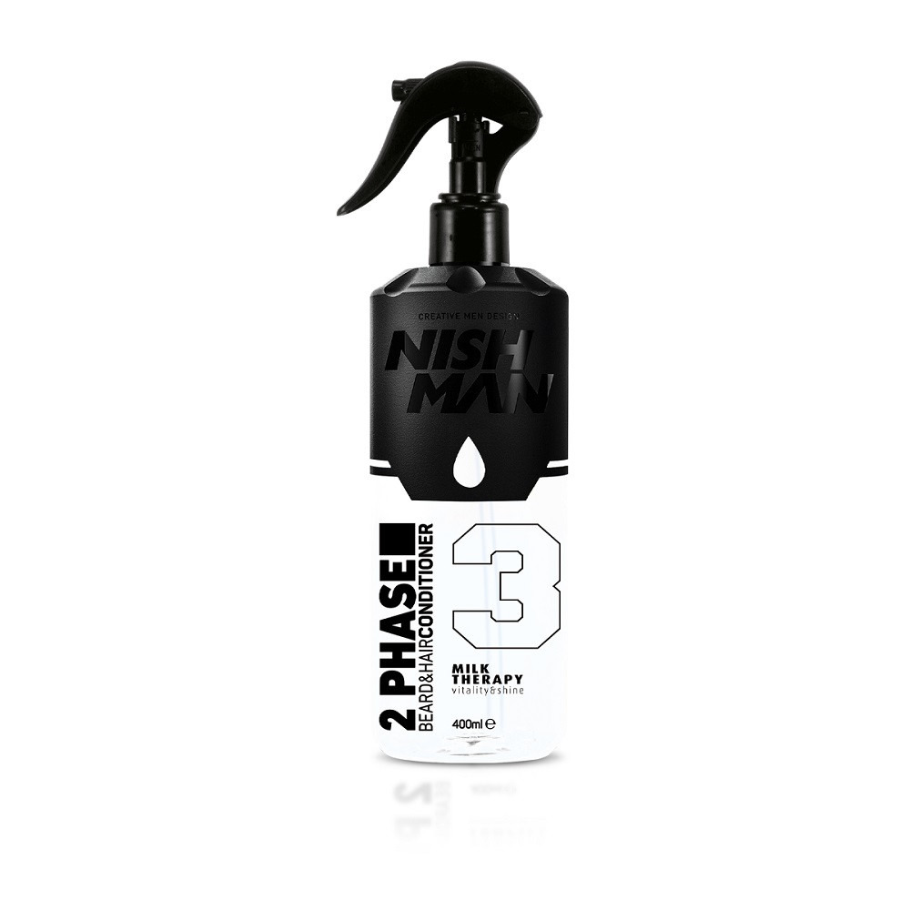 Кондиціонер для волосся та бороди 2-х фазний Nishman 2 Phase Conditioner Milk Therapy 400мл