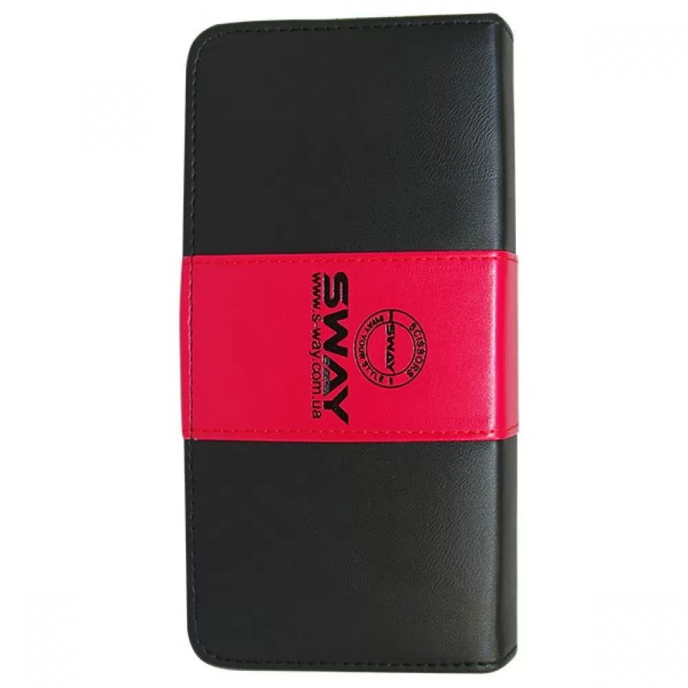 Чохол для перукарських ножиць Sway Black and Red на 2 моделі