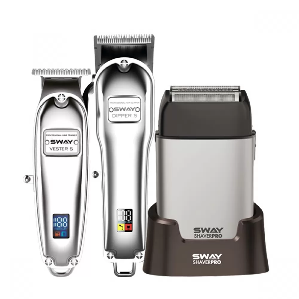 Перукарський набір для стрижки 3 в 1 Sway Dipper S, Vester S, Shaver Pro Silver