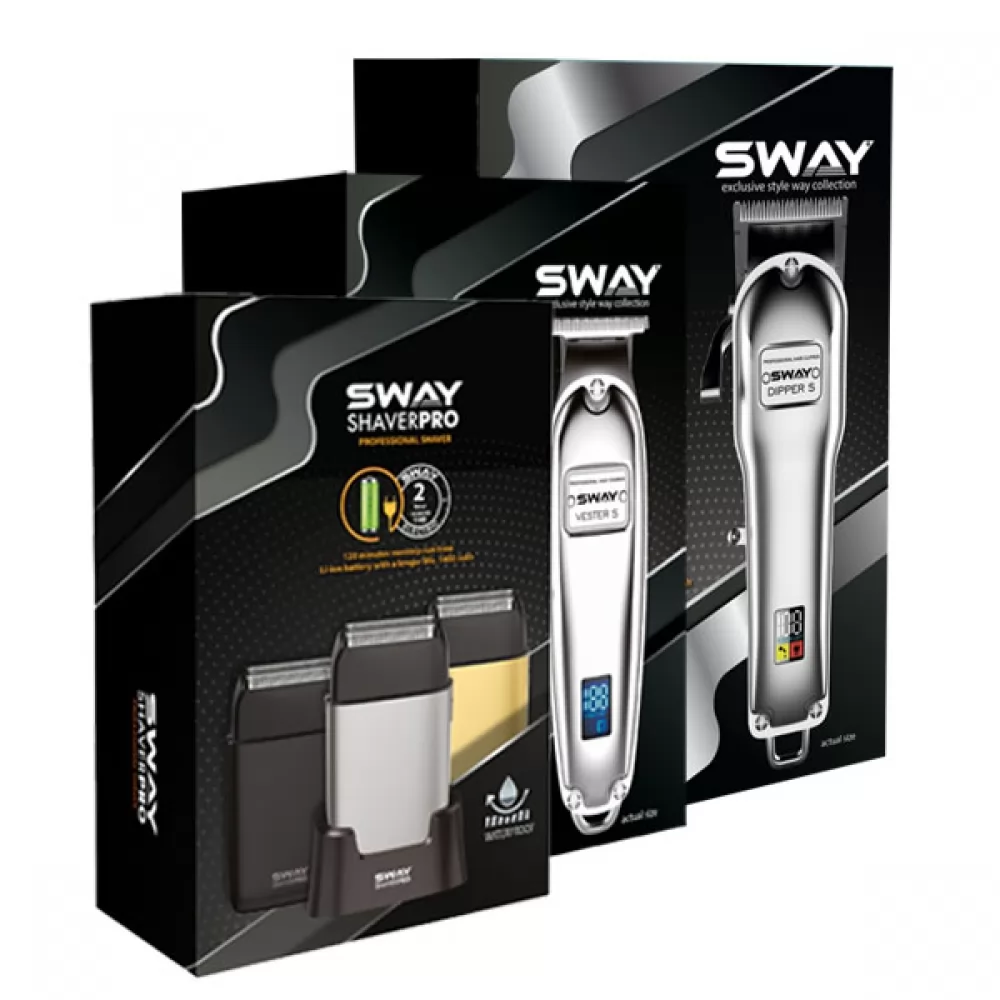 Перукарський набір для стрижки 3 в 1 Sway Dipper S, Vester S, Shaver Pro Silver